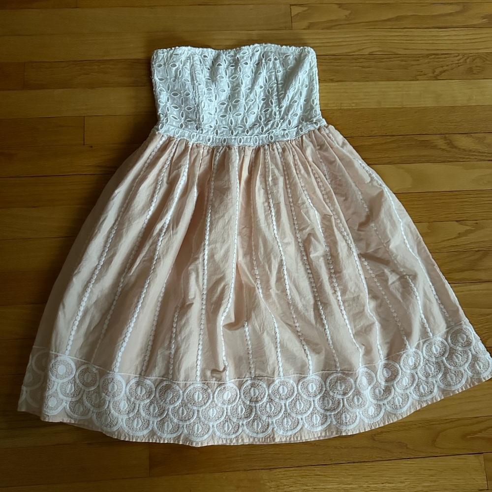 H&M strapless dress with embroidery